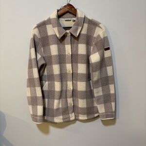 L.L. Bean Cozy Plaid Sherpa Shacket Women’s Medium Cottagecore Outdoor